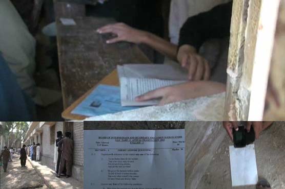 گھوٹکی : میٹرک کے امتحانات میں پولیس اہلکاروں کی سرپرستی میں نقل جاری