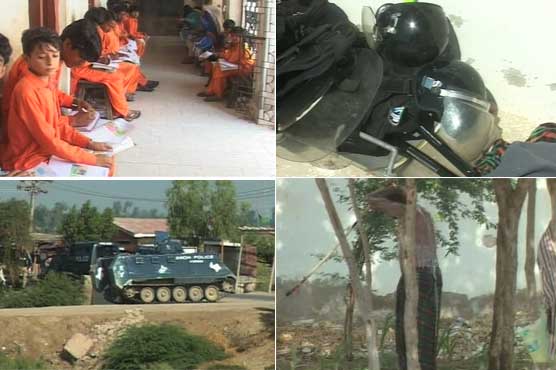 بدین کا سرکاری سکول پولیس لائن کا منظر پیش کرنے لگا