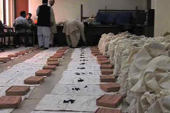 فارم 15 کے حصول کیلئے ووٹوں کے تھیلے کھولنے کا سلسلہ جاری