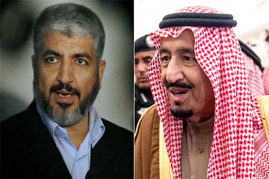 سعودی فرمانروا شاہ سلمان کی حماس رہنما خالد مشعل سے ملاقات