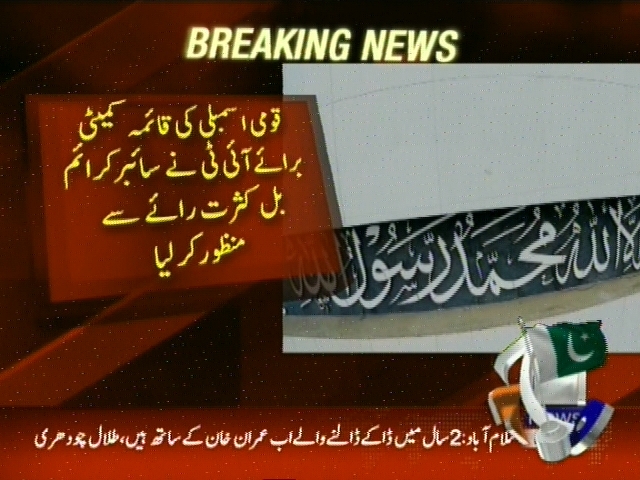 قومی اسمبلی کی قائمہ کمیٹی برائے آئی ٹی نے سائبر کرائم بل کثرت رائے سے منظور