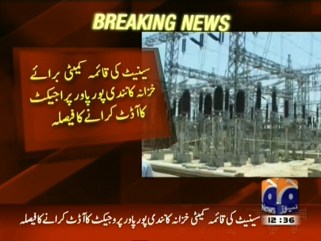 سینیٹ کی قائمہ کمیٹی برائے خزانہ کا نندی پور پاور پراجیکٹ کا آڈٹ کرانے کا فیصلہ