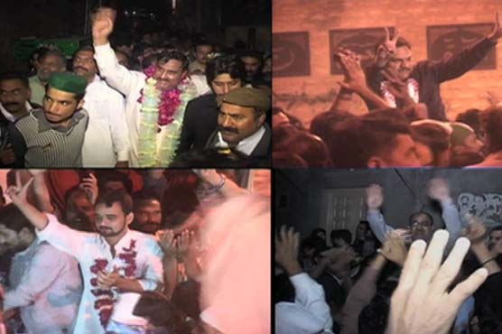 فاتح امیدواروں کے حامیوں کا جشن، ڈھول کی تھاپ پر رقص