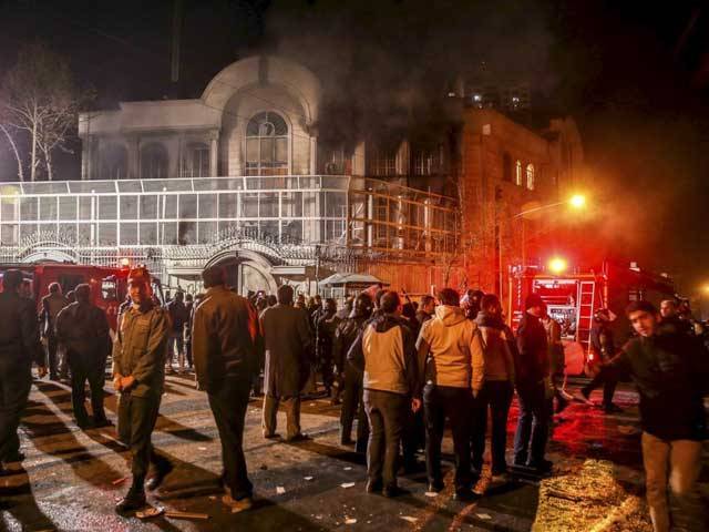 ایران میں سعودی سفارت خانے پر حملے کے الزام میں 100 افراد گرفتار