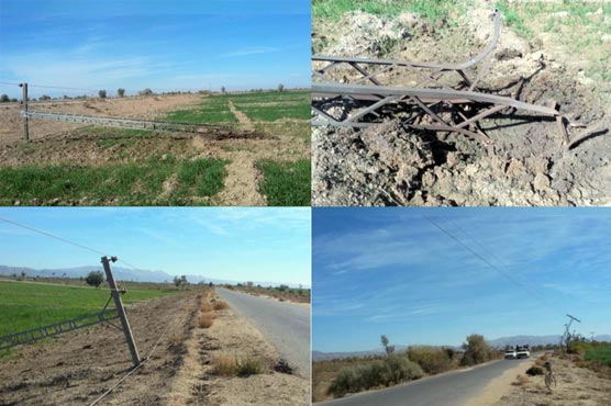 سبی : نامعلوم افراد نے دھماکہ خیز مواد سے بجلی کے تین کھمبے اڑا دیئے