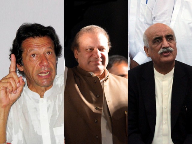 ایک ہی صف میں کھڑے ہو گئے خورشید، عمران و نواز