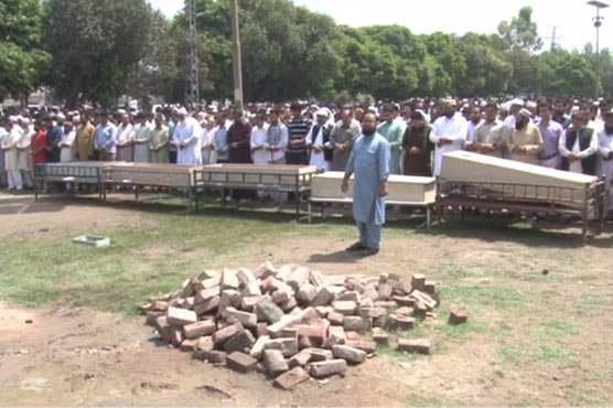 لاہور : عمارت گرنے سے جاں بحق پانچوں افراد سپرد خاک