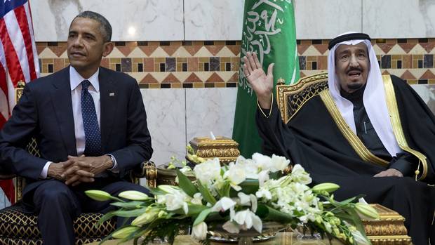 Obama and Salman bin abdul Aziz