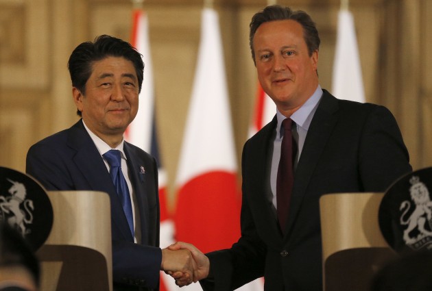 جاپانی وزیراعظم کی ڈیوڈ کیمرون سے ملاقات، مختلف امور پر تبادلہ خیال