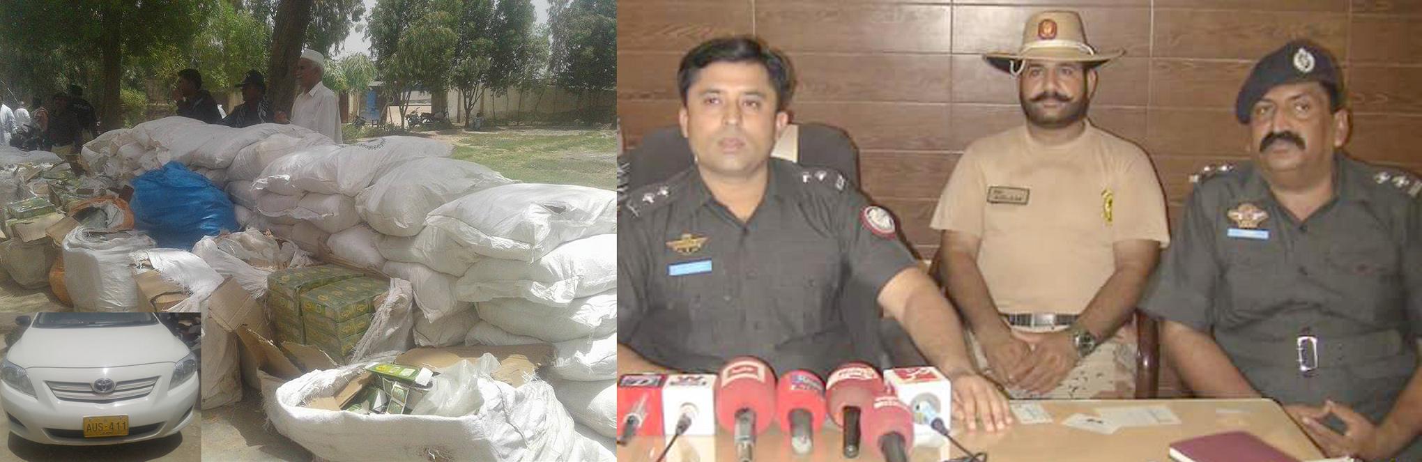 سیہون شریف میں پولیس اور رینجرز کی  کارروائی زہریلے گٹکے کی بوریاں برآمد