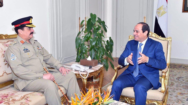 جنرل راحیل کا مصری صدر سے اُبھرتے ہوئے سکیورٹی چیلنجز پر تبادلہ خیال