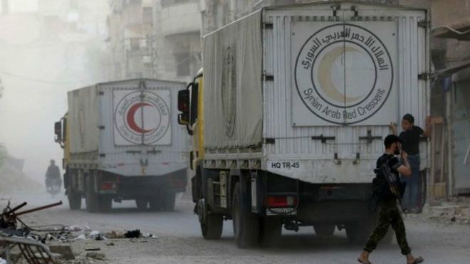 شام میں جنگ بندی ختم، امدادی قافلے پر فضائی حملہ