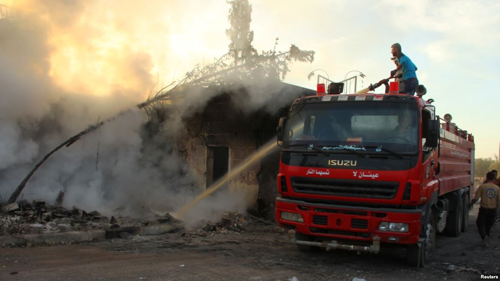 حلب: فرانسیسی طبی مرکز بمباری سے تباہ، چار افراد ہلاک