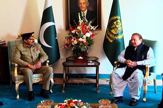 چیئرمین جوائنٹ چیفس آف سٹاف جنرل راشد محمود کی وزیراعظم نوازشریف سے الوداعی ملاقات