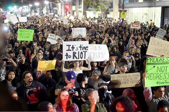 نومنتخب امریکی صدر ڈونلڈ ٹرمپ کیخلاف احتجاج کا سلسلہ جاری