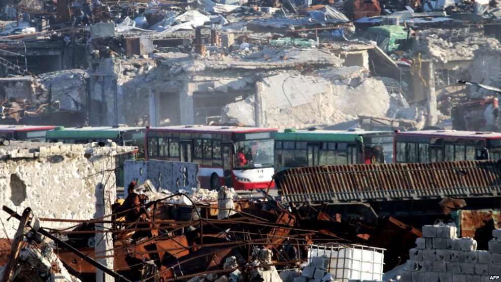 شام: بسوں کے قافلے پر حملہ، انخلا کا کام رک گیا