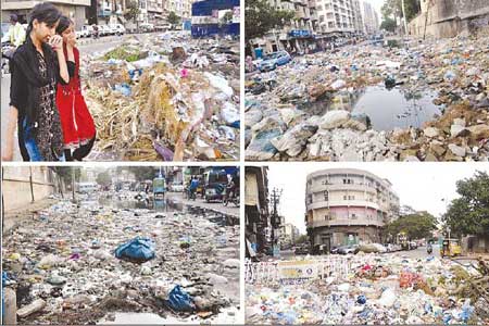 کراچی میں کچرے کے ڈھیر