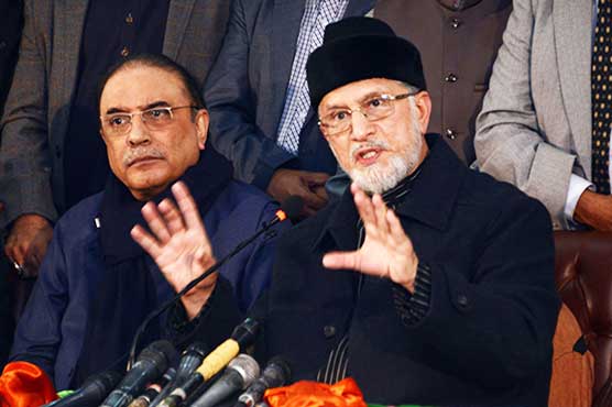 آصف زرداری اور طاہر القادری میں رابطہ، کل لاہور میں ملاقات کریں گے