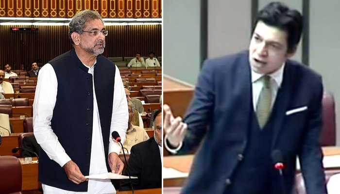 پانی کی تقسیم پر بحث: فیصل واوڈا اور شاہد خاقان کے درمیان تلخ جملوں کا تبادلہ