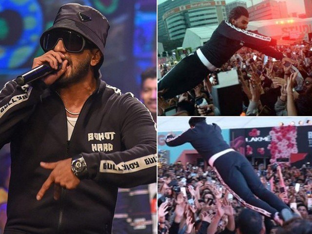 رنویر سنگھ کی ہجوم پر چھلانگ سے کئی مداح زخمی