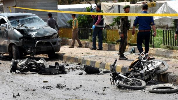 شام: بم سے مسلح موٹر سائیکل سے حملہ، 8 شہری ہلاک