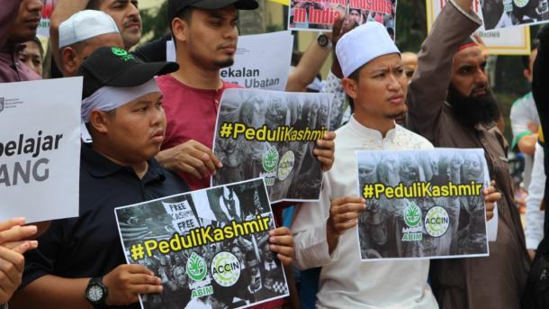 ملیشیا میں بھارتی حکومت کی کشمیر پالیسیوں کے خلاف احتجاج