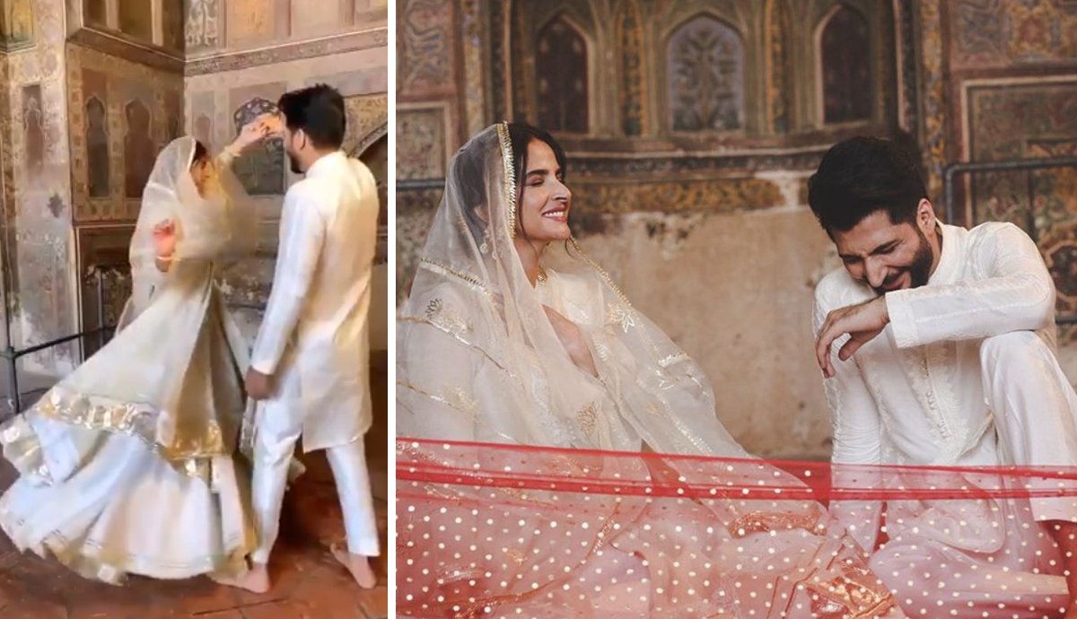 مسجد وزیر خان میں شوٹنگ، صبا قمر اور بلال سعید کیخلاف کارروائی کا مطالبہ