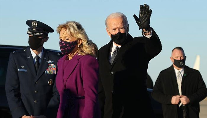 تقریب حلف برداری: نومنتخب صدر جوبائیڈن اور کاملہ ہیرس واشنگٹن پہنچ گئے