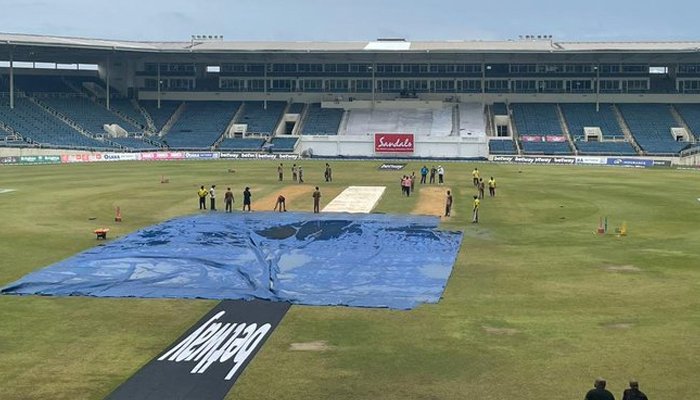 کنگسٹن ٹیسٹ کا دوسرا روز، بارش کے باعث ایک گیند بھی نہ پھینکی جا سکی