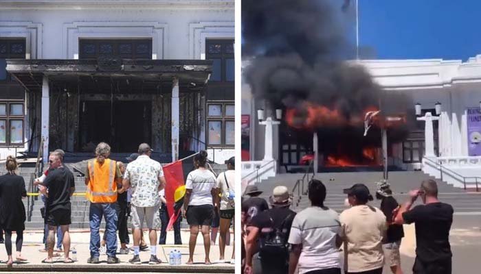 آسٹریلیا میں احتجاج، مظاہرین نے پارلیمنٹ کی پرانی عمارت کو آگ لگا دی