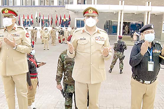 آرمی چیف کا کور ہیڈ کوارٹرز کراچی کا دورہ